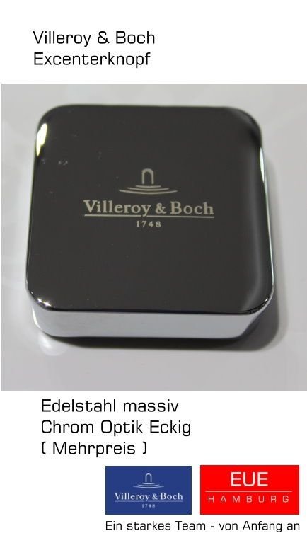 Excenterknopf Edelstahl Chromoptik eckig für alle aktuellen Keramikspülen von Villeroy % Boch