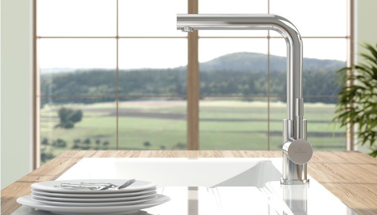 Produktbild einer Villeroy & Boch Küchenarmatur Modern Steel ChromOptik. Beratung und Verkauf über EUE Hamburg