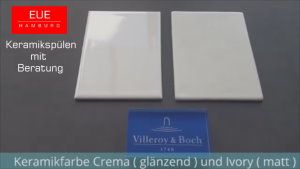 Vergleich der Keramikfarben<br>Crema und Ivory<br>von Villeroy & Boch